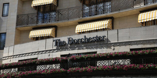 LONDON, ENGLAND - JUNE 10: A general view of the Dorchester Hotel on June 10, 2014 in London, England. A gang of six men on mopeds, armed with sledgehammers, smashed display cabinets in the foyer of the five-star hotel in Mayfair and made off with jewellery and watches in the early hours of Tuesday morning. (Photo by Dan Kitwood/Getty Images)