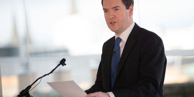 EDINBURGH, UNITED KINGDOM - FEBRUARY 13: Britain's Chancellor of the Exchequer George Osborne delivers a speech at the Point Hotel on February 13, 2014 in Edinburgh, Scotland. Osborne said that a vote for Scottish independence would mean walking away from the pound. (Photo by James Glossop/WPA Pool/Getty Images)