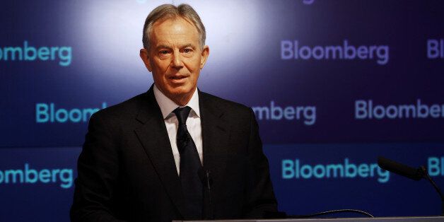 LONDON, ENGLAND - APRIL 23: Former British Prime Minister Tony Blair speaks at Bloomberg on April 23, 2014 in London, England. In his speech to financial workers Mr Blair warned of the need for the west to focus on the threat of Islamic extremism. (Photo by Peter Macdiarmid/Getty Images)
