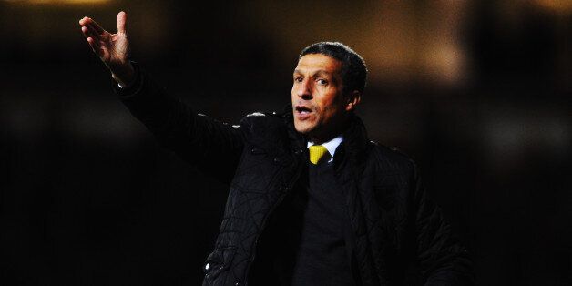 LONDON, ENGLAND - FEBRUARY 11: Norwich City manager Chris Hughton shouts instructions on the touchline during the Barclays Premier League match between West Ham United and Norwich City at the Boleyn Ground on February 11, 2014 in London, England. (Photo by Mike Hewitt/Getty Images)