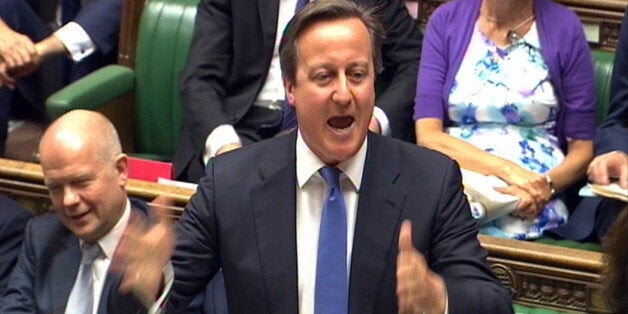 Prime Minister David Cameron speaks during Prime Minister's Questions in the House of Commons, London.