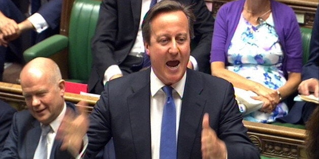 Prime Minister David Cameron speaks during Prime Minister's Questions in the House of Commons, London.