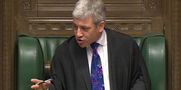 Commons Speaker John Bercow during Prime Minister's Questions in the House of Commons, London.