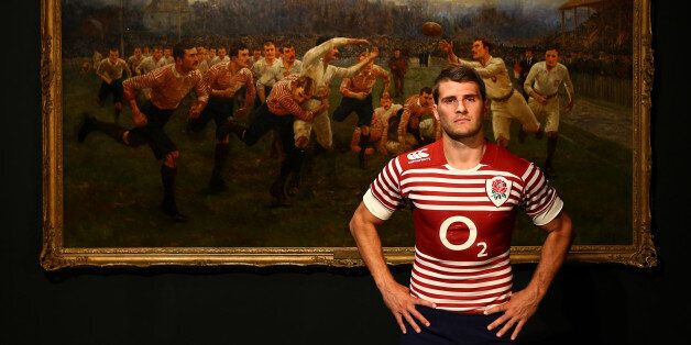 LONDON, ENGLAND - SEPTEMBER 23: Richard Wigglesworth poses during the England Alternate Kit Launch at Twickenham Stadium on September 23, 2013 in London, England. The Alternate Kit is inspired by the iconic 'The Battle of the Roses: Yorkshire v Lancashire' painting, which depicts a match between the two counties in 1893. (Photo by Jan Kruger/Getty Images for Canterbury)