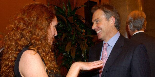 British Prime Minister, Tony Blair speaks to Rebekah Wade, Editor of the Sun, during the Newspaper Press Fund 40th anniversary reception in central London.