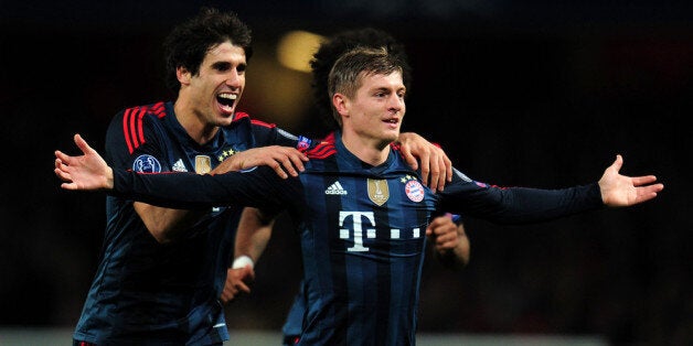 Kroos celebrates his opener at Arsenal