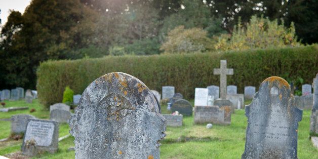 Headstones in Cemetery, Chulmleigh, Devon, England