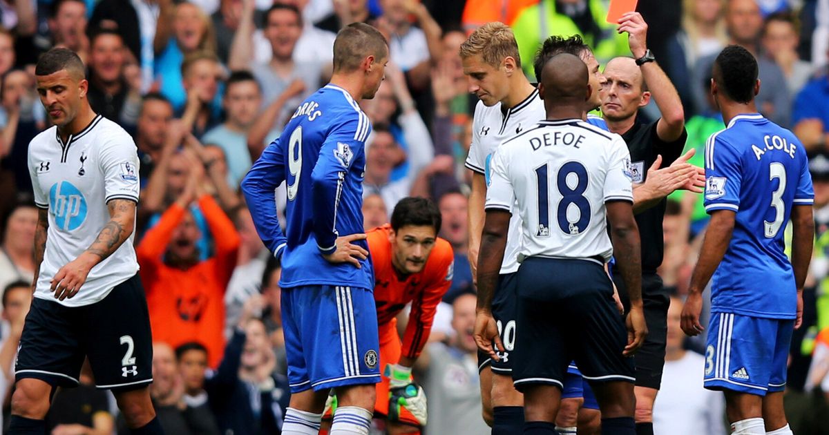 Tottenham 1 1 Chelsea Fernando Torres Sent Off In Draw