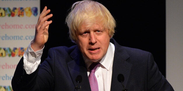 London Mayor Boris Johnson speaks at a fringe event running in conjuction with the Conservative Party conference in Manchester, northwest England on September 30, 2013. Britons who are out of work for several years will be forced to carry out community work to receive state unemployment payments, finance minister George Osborne announced speaking at the annual party conference. AFP PHOTO / LEON NEAL (Photo credit should read LEON NEAL/AFP/Getty Images)