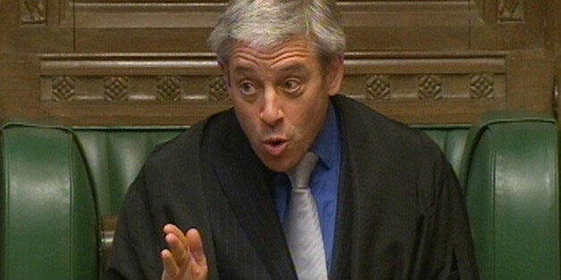 John Bercow, Speaker of the House of Commons addresses MPs in the House of Commons, London.