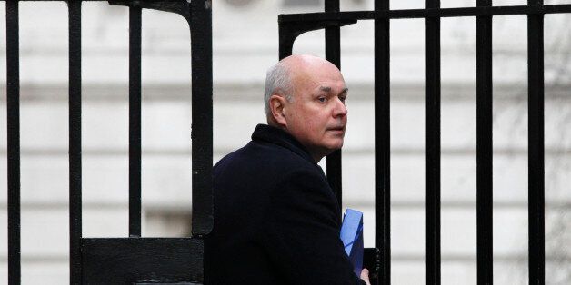 British Sectary of State for Work and Pensions Iain Duncan Smith arrives at number 10 Downing Street to attend the weekly meeting of the Cabinet in London on January 31, 2012. AFP PHOTO / JUSTIN TALLIS (Photo credit should read JUSTIN TALLIS/AFP/Getty Images)