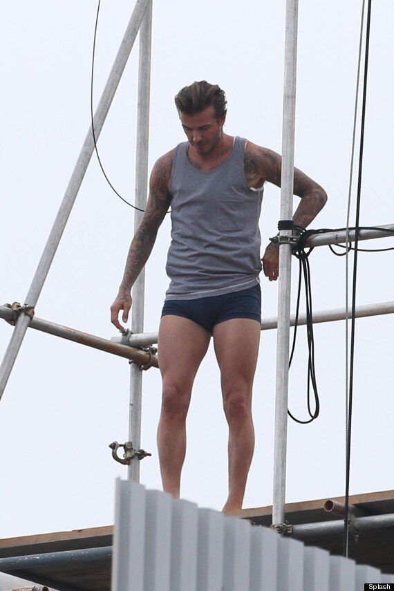 David Beckham Strips Down And Runs Across Rooftops As He Films New Handm Advert Pictures