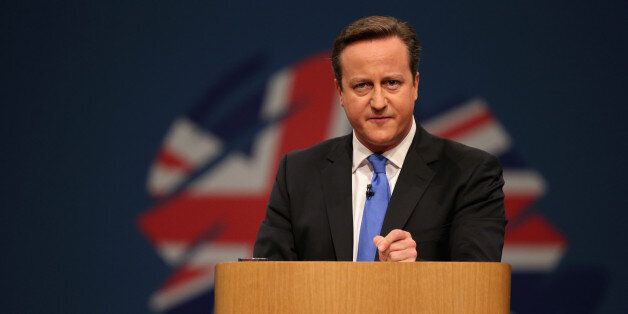 MANCHESTER, ENGLAND - OCTOBER 02: British Prime Minister David Cameron delivers his keynote speech on the last day of the annual Conservative Party Conference at Manchester Central on October 2, 2013 in Manchester, England. During his closing speech David Cameron will say that his 'abiding mission' would make the UK into a 'land of opportunity'. (Photo by Oli Scarff/Getty Images)
