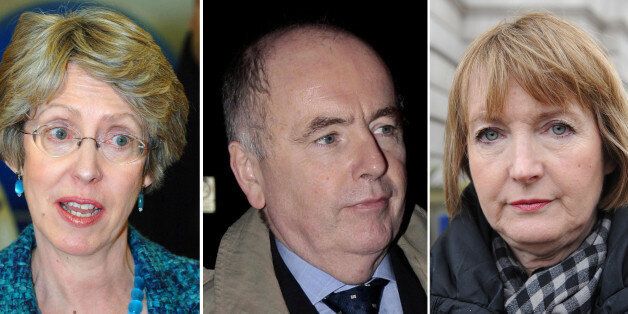 (From the left) Former health secretary Patricia Hewitt, MP Jack Dromey and Deputy leader of the Labour party Harriet Harman, as Ed Miliband has defended his deputy Harriet Harman amid questions about her alleged links to paedophile rights campaigns.