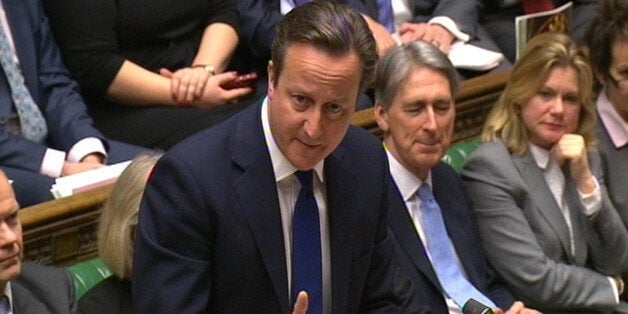 Prime Minister David Cameron speaks during Prime Minister's Questions in the House of Commons, London.