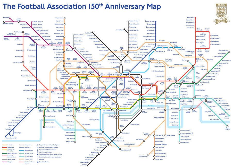 David Beckham And Cristiano Ronaldo Feature In FA's Tube Map (PICTURE ...