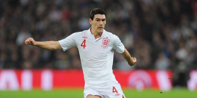 LONDON, ENGLAND - FEBRUARY 29: Gareth Barry of England in action during the International Friendly match between England and the Netherlands at Wembley Stadium on February 29, 2012 in London, England. (Photo by Michael Regan - The FA/The FA via Getty Images)