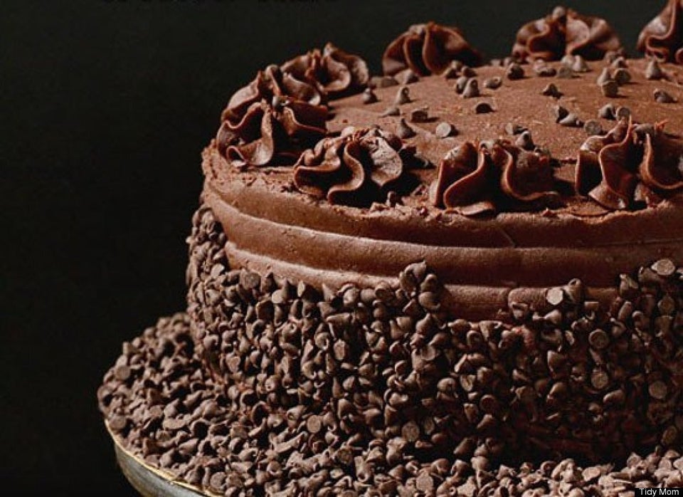 Dark Chocolate Frosted Yellow Cake