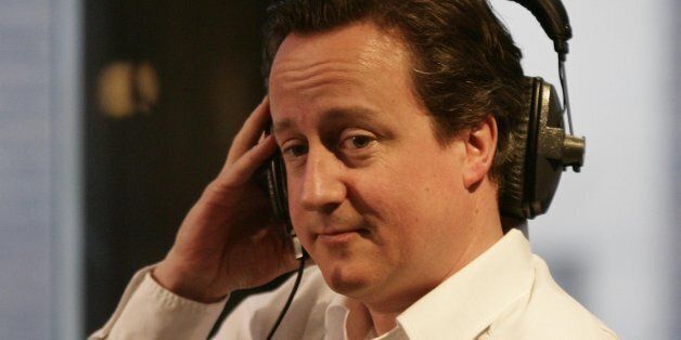 Conservative Leader David Cameron appears as a guest on Christian O'Connell's Breakfast Show, at Absolute Radio in central London.