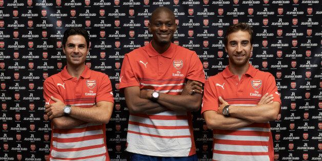 Arsenal players (left to right) Arteta, Diaby and Flamini, who are n New York to play against the Red Bulls
