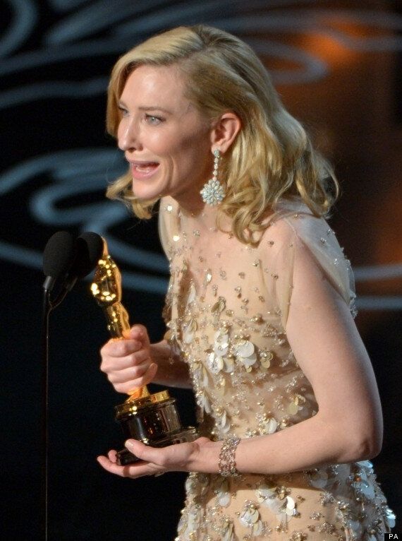 Oscars 2014 Cate Blanchett Wins Best Actress For Blue Jasmine Thanks Woody Allen For