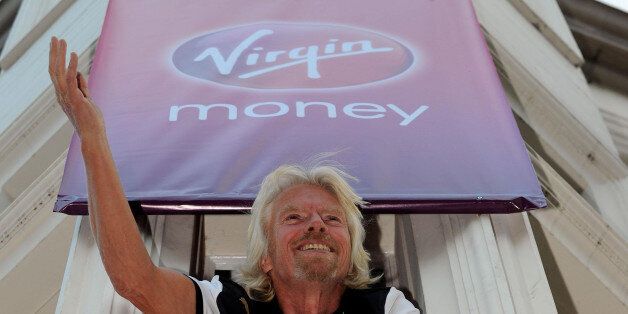 Sir Richard Branson at the New Vigin Money branch, at the former Northern Rock Branch on Northumberland Street in Newcastle.