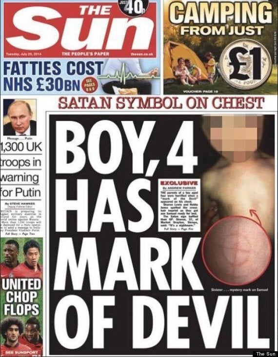 The Sun Newspaper Faces Calls To Pull Bizarre 'Devil Boy' Front Page