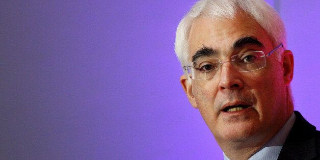 EDINBURGH, UNITED KINGDOM - FEBRUARY 12: Chancellor of the Exchequer Alistair Darling gives a talk on the economy at the George Hotel on February 12, 2010 in Edinburgh, Scotland. As the UK gears up for one of the most hotly contested general elections in recent history it is expected that that the economy, immigration, the NHS and education are likely to form the basis of many of the debates. (Photo by Jeff J Mitchell/Getty Images)