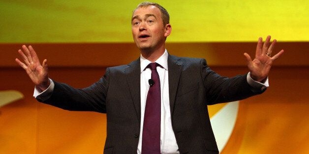 President of the Liberal Democrats Tim Farron addresses the Liberal Democrat Annual Conference at the ICC in Birmingham.