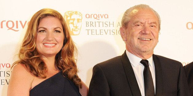 LONDON, ENGLAND - MAY 27: (EMBARGOED FOR PUBLICATION IN UK TABLOID NEWSPAPERS UNTIL 48 HOURS AFTER CREATE DATE AND TIME. MANDATORY CREDIT PHOTO BY DAVE M. BENETT/GETTY IMAGES REQUIRED) Winners of Best Reality or Constructed Factual for 'The Young Apprentice' Karren Brady, Lord Alan Sugar and Nick Hewer pose in front of the winners boards at the Arqiva British Academy Television Awards 2012 held at Royal Festival Hall on May 27, 2012 in London, England. (Photo by Dave M. Benett/Getty Images)