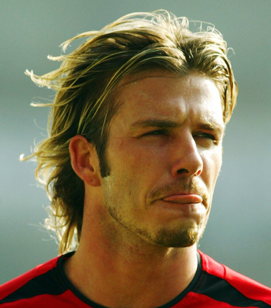 David Beckham | David beckham hairstyle, Long hair styles, David beckham