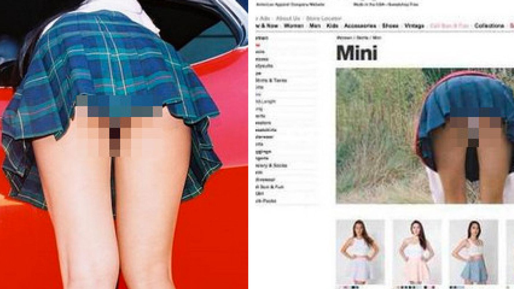 American Apparel Girls Porn - American Apparel 'Sexy School Girl' Skirt Image Labelled ...