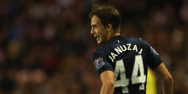 SUNDERLAND, ENGLAND - OCTOBER 05: Adnan Januzaj of Manchester United celebrates scoring their second goal during the Barclays Premier League match between Sunderland and Manchester United at the Stadium of Light on October 5, 2013 in Sunderland, England. (Photo by John Peters/Man Utd via Getty Images)