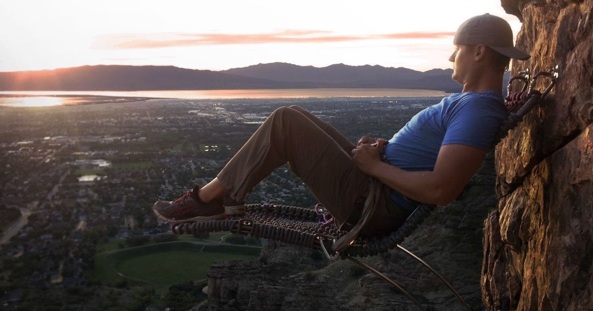 Picture(s) Of The Day Climber Sits On Chair 350ft Up A Cliff Face