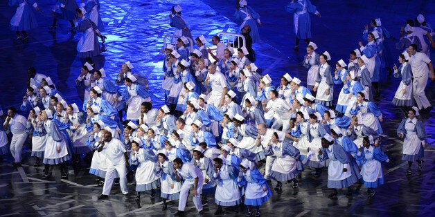 The London Olympic Games 2012 Opening Ceremony at the Olympic Stadium, London.