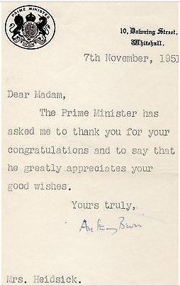 This letter Benn wrote on behalf of Winston Churchill