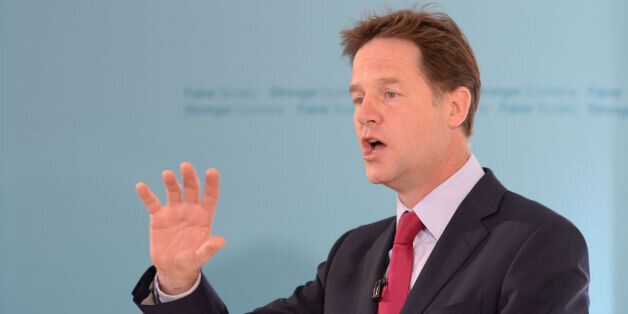 File photo dated 05/08/14 of Deputy Prime Minister Nick Clegg who has pledged to abolish prison sentences for the possession of drugs for personal use including Class A substances like heroin and cocaine.