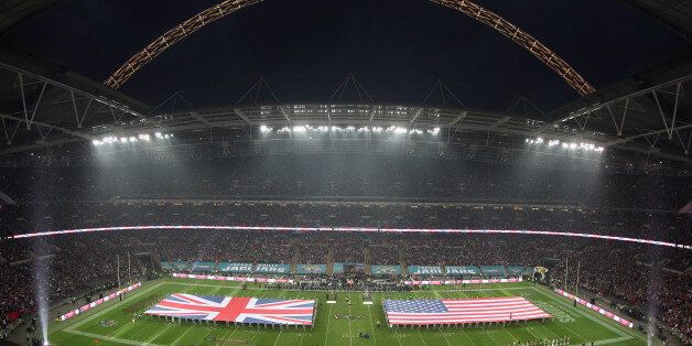 LONDON, ENGLAND - OCTOBER 27: A general view of Wembley Stadium ahead of the NFL International Series game between San Francisco 49ers and Jacksonville Jaguars at Wembley Stadium on October 27, 2013 in London, England. (Photo by Nicky Hayes/NFL UK - Pool /Getty Images)