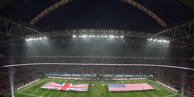 LONDON, ENGLAND - OCTOBER 27: A general view of Wembley Stadium ahead of the NFL International Series game between San Francisco 49ers and Jacksonville Jaguars at Wembley Stadium on October 27, 2013 in London, England. (Photo by Nicky Hayes/NFL UK - Pool /Getty Images)
