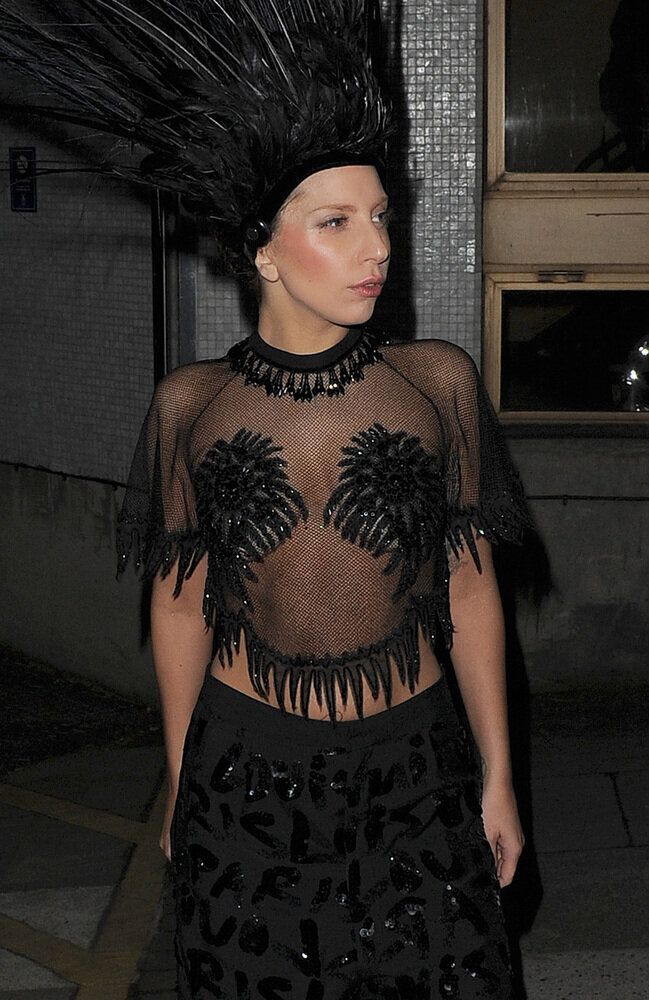 Lady Gaga's Giant Peacock Headdress