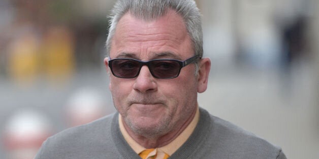 Edward "Ted" Terry, 59, of Lennox Close in Grays, Essex, arrives at the Old Bailey, London, where he is accused of racially aggravated assault on Amarjit Talafair on March 22.