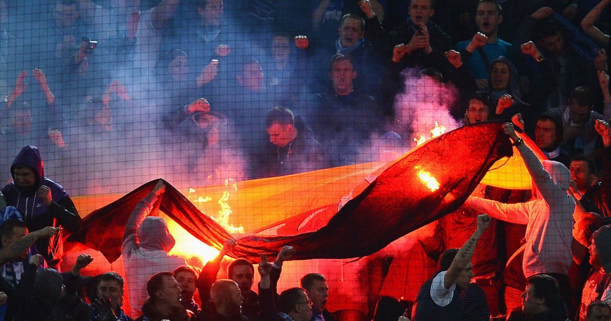 Borussia Dortmund 1 2 Zenit Russian Fans Burn German Flag