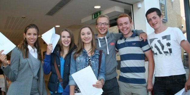 Students from Kingston Grammar pose with their results