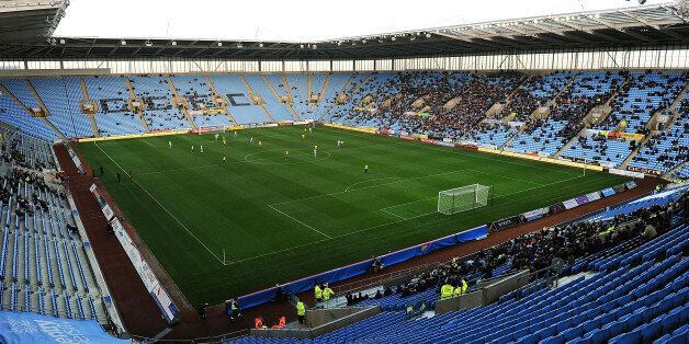 COVENTRY, ENGLAND - NOVEMBER 03: General view of action during the FA Cup With Budweiser 1st Round match between Coventry City and Arlesey at the Ricoh Arena on November 03, 2012 in Coventry, England. (Photo by Tom Dulat/Getty Images)