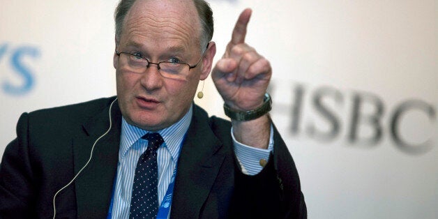 Douglas Flint, group chairman of HSBC Holdings Plc, speaks at the Institute of International Finance (IIF) Spring Membership Meeting in New Delhi, India, on Friday, March 4, 2011. The conference brings together business and government leaders for two days in the nation's capitol. Photographer: Prashanth Vishwanathan/Bloomberg via Getty Images