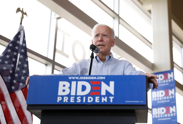 Democratic presidential candidate and former Vice President Joe Biden speaks during a town hall meeting in Ottumwa, Iowa, on Tuesday.