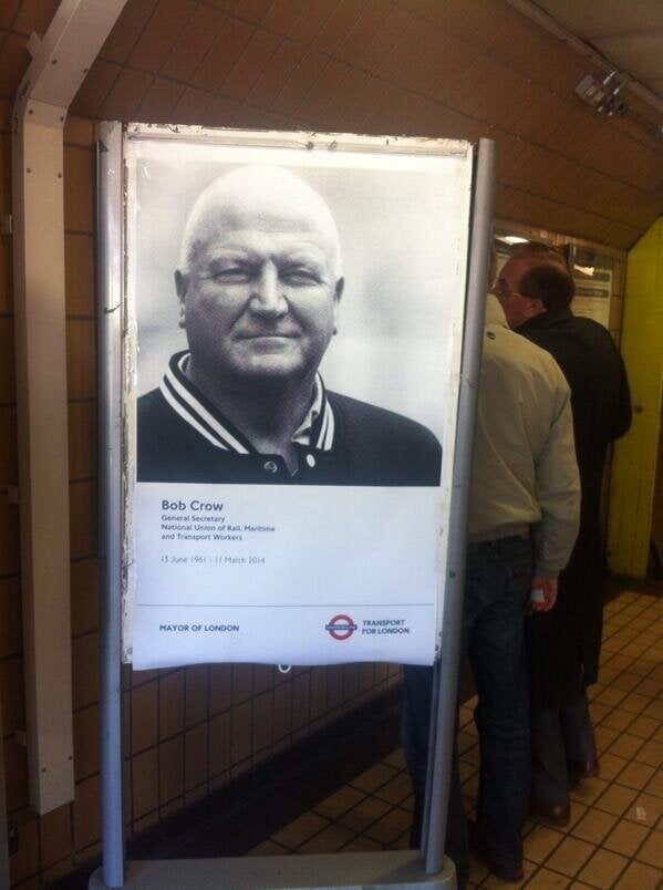 Bob Crow memorial poster 