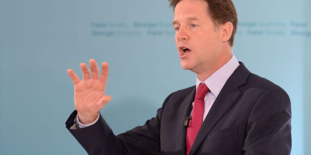 File photo dated 05/08/14 of Deputy Prime Minister Nick Clegg who has pledged to abolish prison sentences for the possession of drugs for personal use including Class A substances like heroin and cocaine.