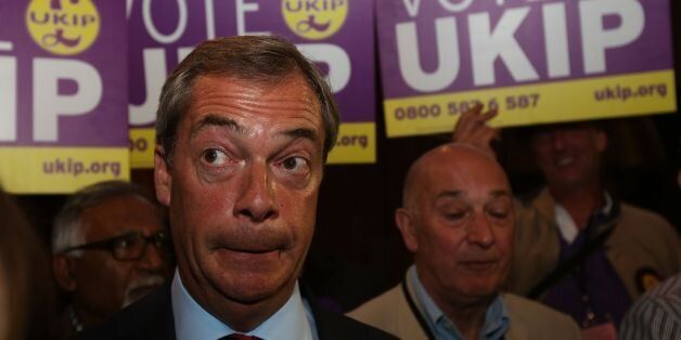 UKIP leader Nigel Farage speaks to the press after Conservative MP Robert Jenrick is announced the winner of the by-election at Kelham Hall, Newark.