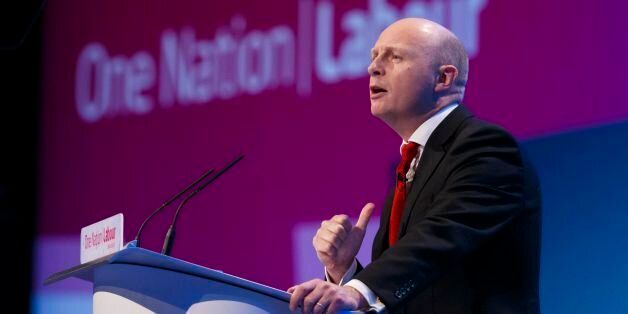 Shadow work and pensions secretary Liam Byrne speaking on the second day of the Labour Party Annual Conference in Brighton.